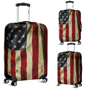 Vintage American Flag Patriotic Luggage Cover GearFrost