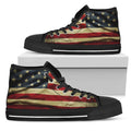 Vintage American Flag Patriotic Black High Top Sneakers