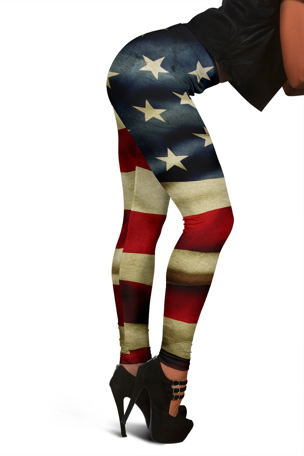 Vintage American Flag Patriotic Women's Leggings GearFrost