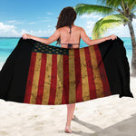 Vintage American Flag Print Beach Sarong Wrap