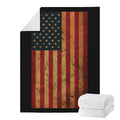 Vintage American Flag Print Blanket