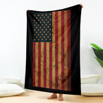 Vintage American Flag Print Blanket