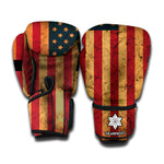 Vintage American Flag Print Boxing Gloves