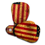 Vintage American Flag Print Boxing Gloves