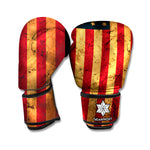 Vintage American Flag Print Boxing Gloves