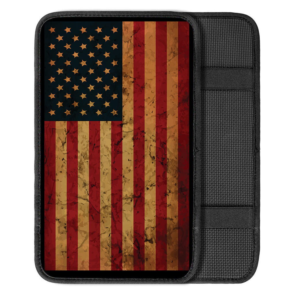 Vintage American Flag Print Car Center Console Cover