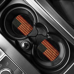 Vintage American Flag Print Car Coasters