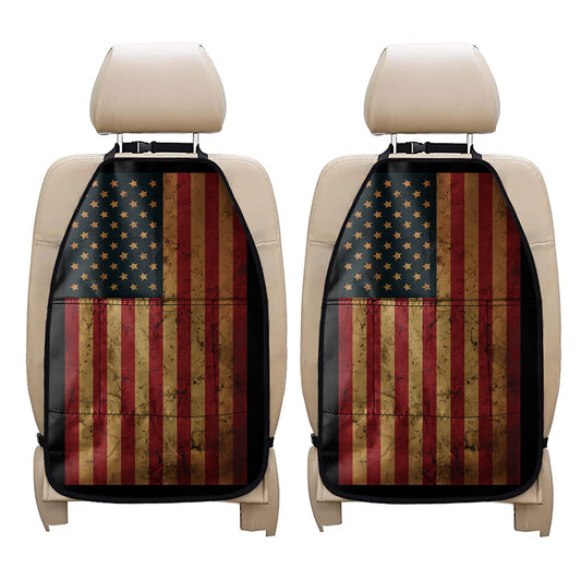 Vintage American Flag Print Car Seat Organizers