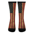 Vintage American Flag Print Crew Socks