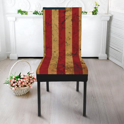 Vintage American Flag Print Dining Chair Slipcover
