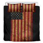Vintage American Flag Print Duvet Cover Bedding Set