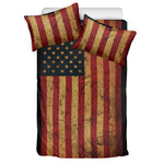 Vintage American Flag Print Duvet Cover Bedding Set
