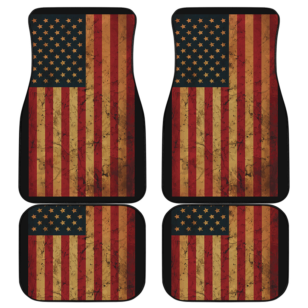 Vintage American Flag Print Front and Back Car Floor Mats