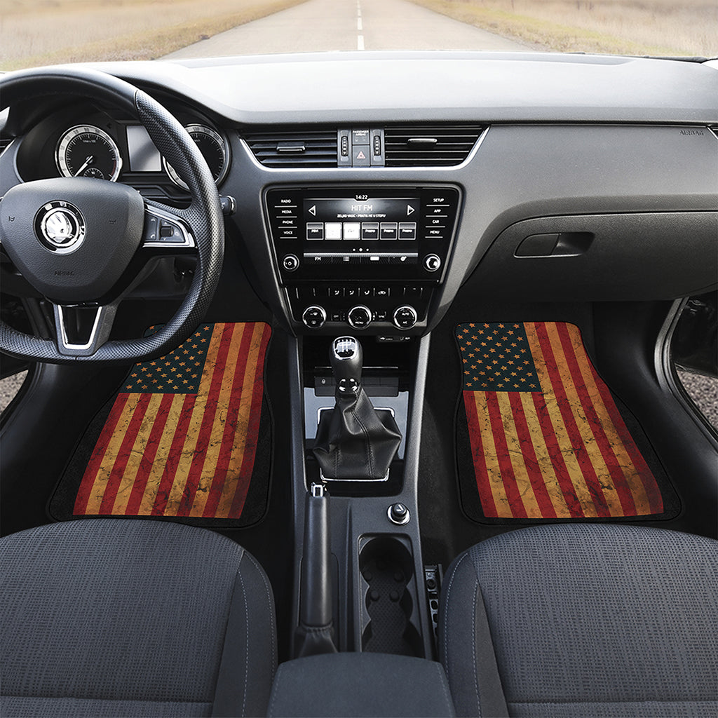 Vintage American Flag Print Front and Back Car Floor Mats