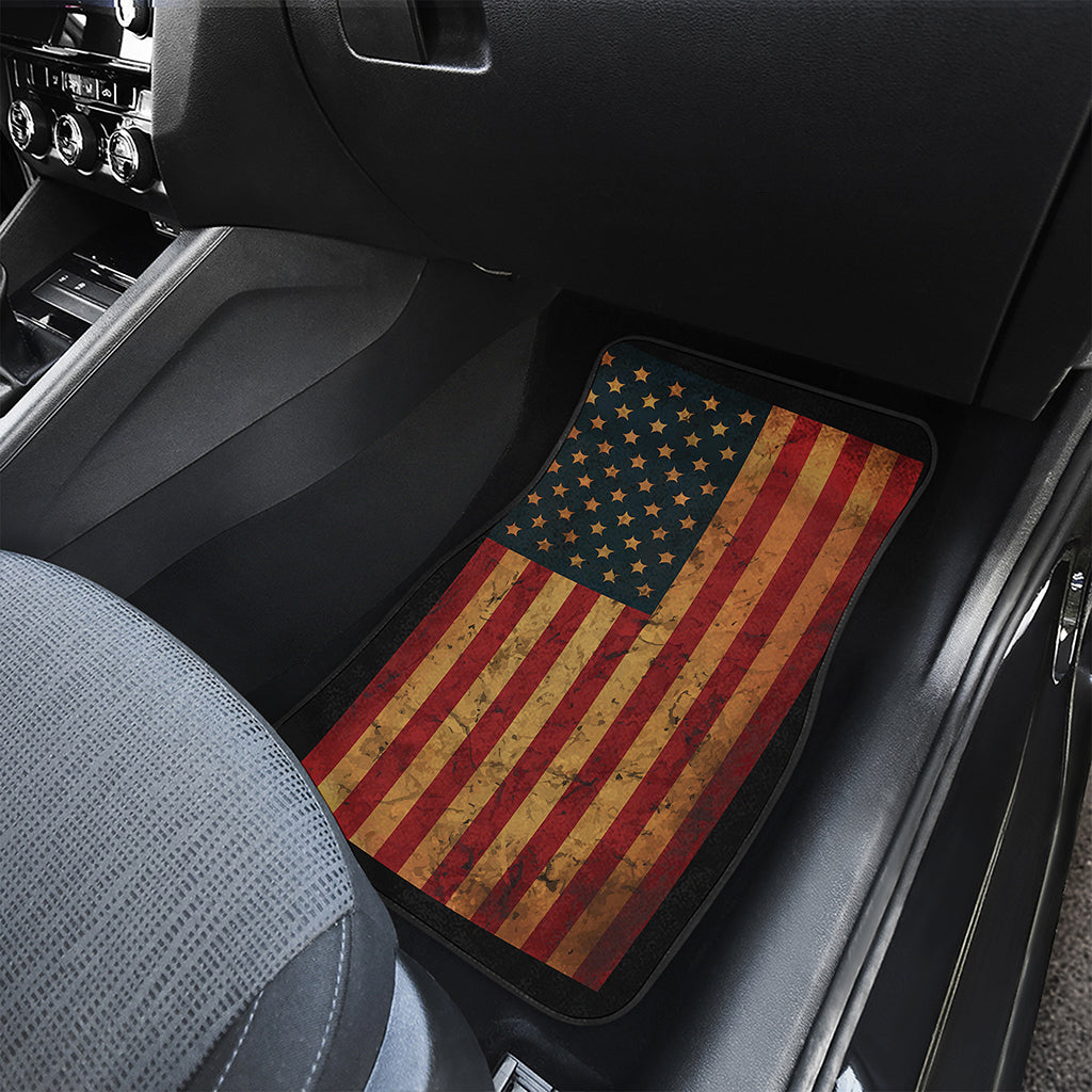 Vintage American Flag Print Front and Back Car Floor Mats