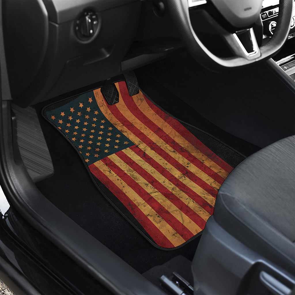 Vintage American Flag Print Front Car Floor Mats