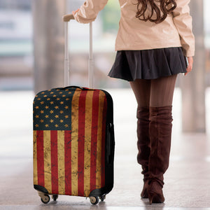 Vintage American Flag Print Luggage Cover