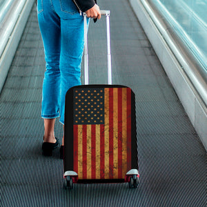 Vintage American Flag Print Luggage Cover
