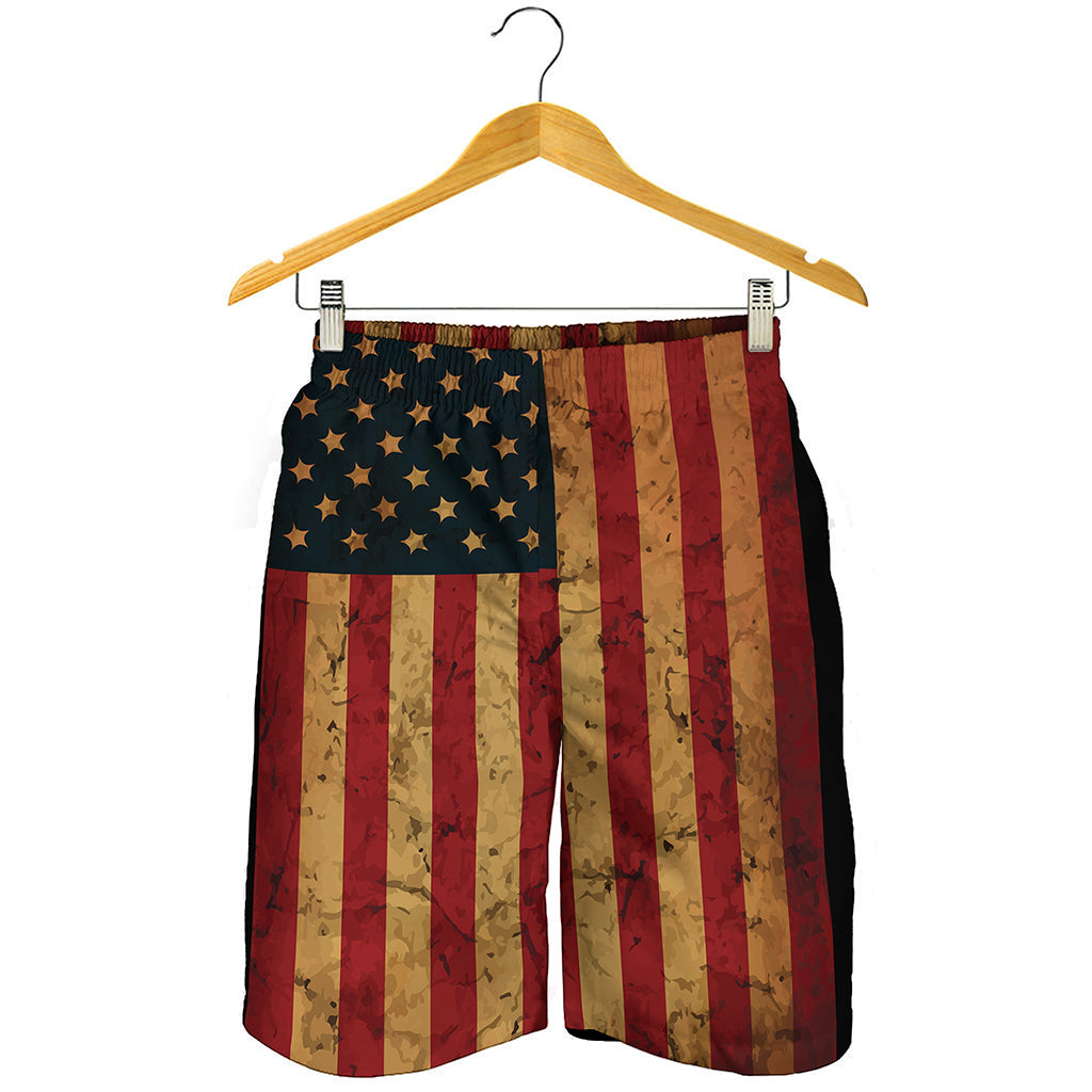Vintage American Flag Print Men's Shorts