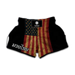 Vintage American Flag Print Muay Thai Boxing Shorts