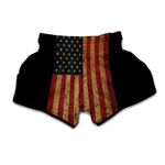 Vintage American Flag Print Muay Thai Boxing Shorts