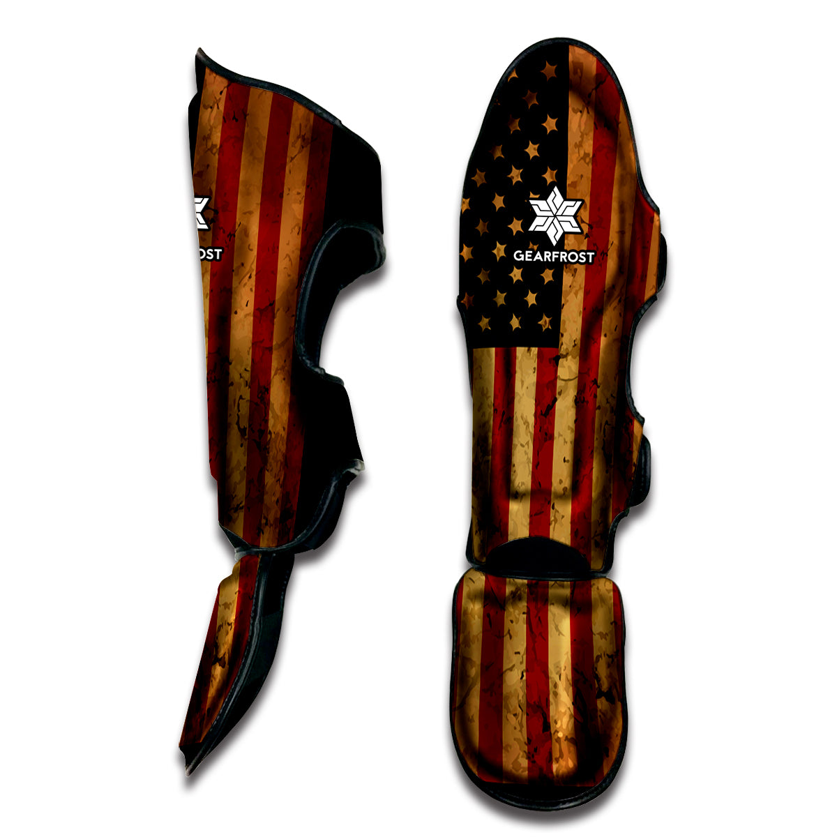 Vintage American Flag Print Muay Thai Shin Guard