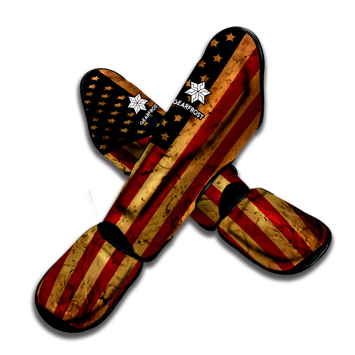 Vintage American Flag Print Muay Thai Shin Guard