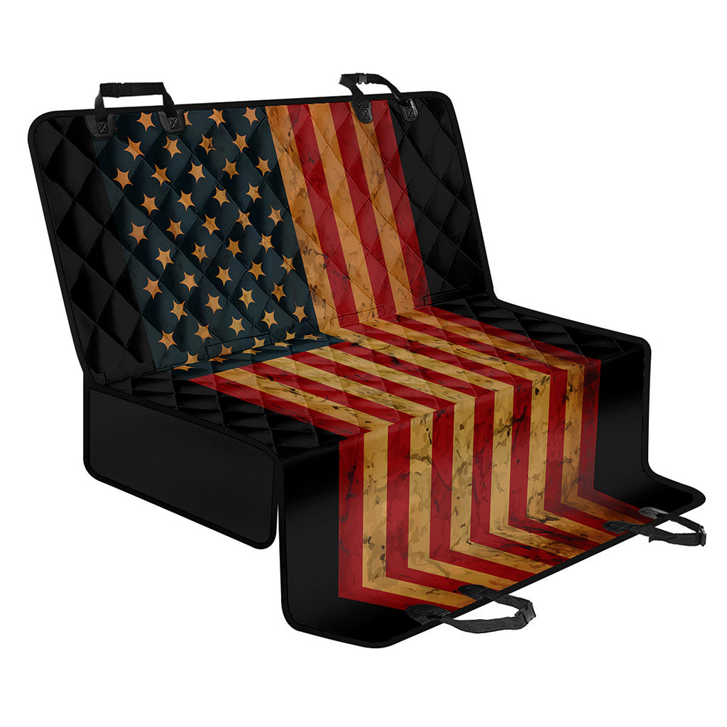 Vintage American Flag Print Pet Car Back Seat Cover