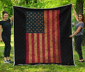 Vintage American Flag Print Quilt