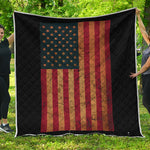 Vintage American Flag Print Quilt