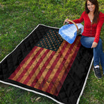 Vintage American Flag Print Quilt