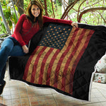 Vintage American Flag Print Quilt