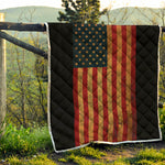 Vintage American Flag Print Quilt