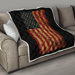 Vintage American Flag Print Quilt
