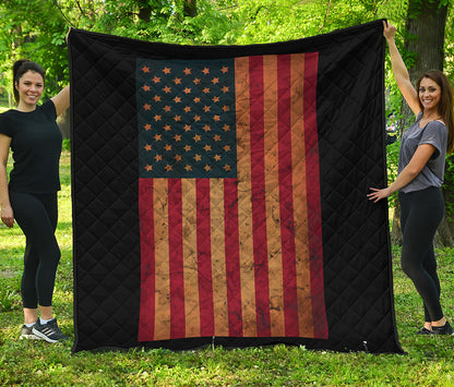 Vintage American Flag Print Quilt