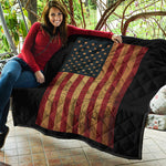Vintage American Flag Print Quilt