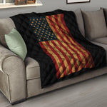 Vintage American Flag Print Quilt