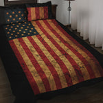 Vintage American Flag Print Quilt Bed Set