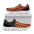 Vintage American Flag Print White Running Shoes