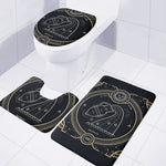 Vintage Aquarius Zodiac Sign Print 3 Piece Bath Mat Set