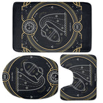 Vintage Aquarius Zodiac Sign Print 3 Piece Bath Mat Set