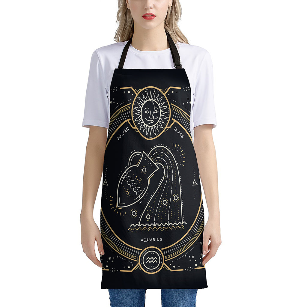 Vintage Aquarius Zodiac Sign Print Apron