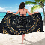 Vintage Aquarius Zodiac Sign Print Beach Sarong Wrap