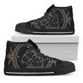 Vintage Aquarius Zodiac Sign Print Black High Top Sneakers