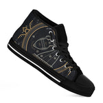 Vintage Aquarius Zodiac Sign Print Black High Top Shoes