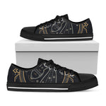 Vintage Aquarius Zodiac Sign Print Black Low Top Shoes 
