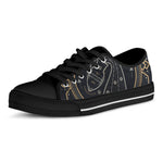Vintage Aquarius Zodiac Sign Print Black Low Top Shoes 
