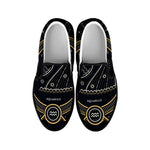 Vintage Aquarius Zodiac Sign Print Black Slip On Shoes