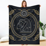 Vintage Aquarius Zodiac Sign Print Blanket
