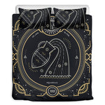 Vintage Aquarius Zodiac Sign Print Duvet Cover Bedding Set